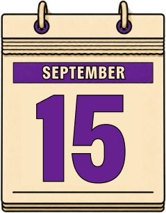 A desk calendar turned to a due date.